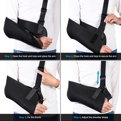 Adjustable Breathable Arm Sling Shoulder Immobilizer Support Brace Universal for Men Women Left Right Arm V1258-DP02-BOL-760