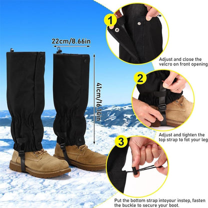 Waterproof Gaiters for Outdoor & Hiking - Protect Legs from Snow, Mud & Branches - 600D Ripstop Fabric - V1258-DP02-BOL-762