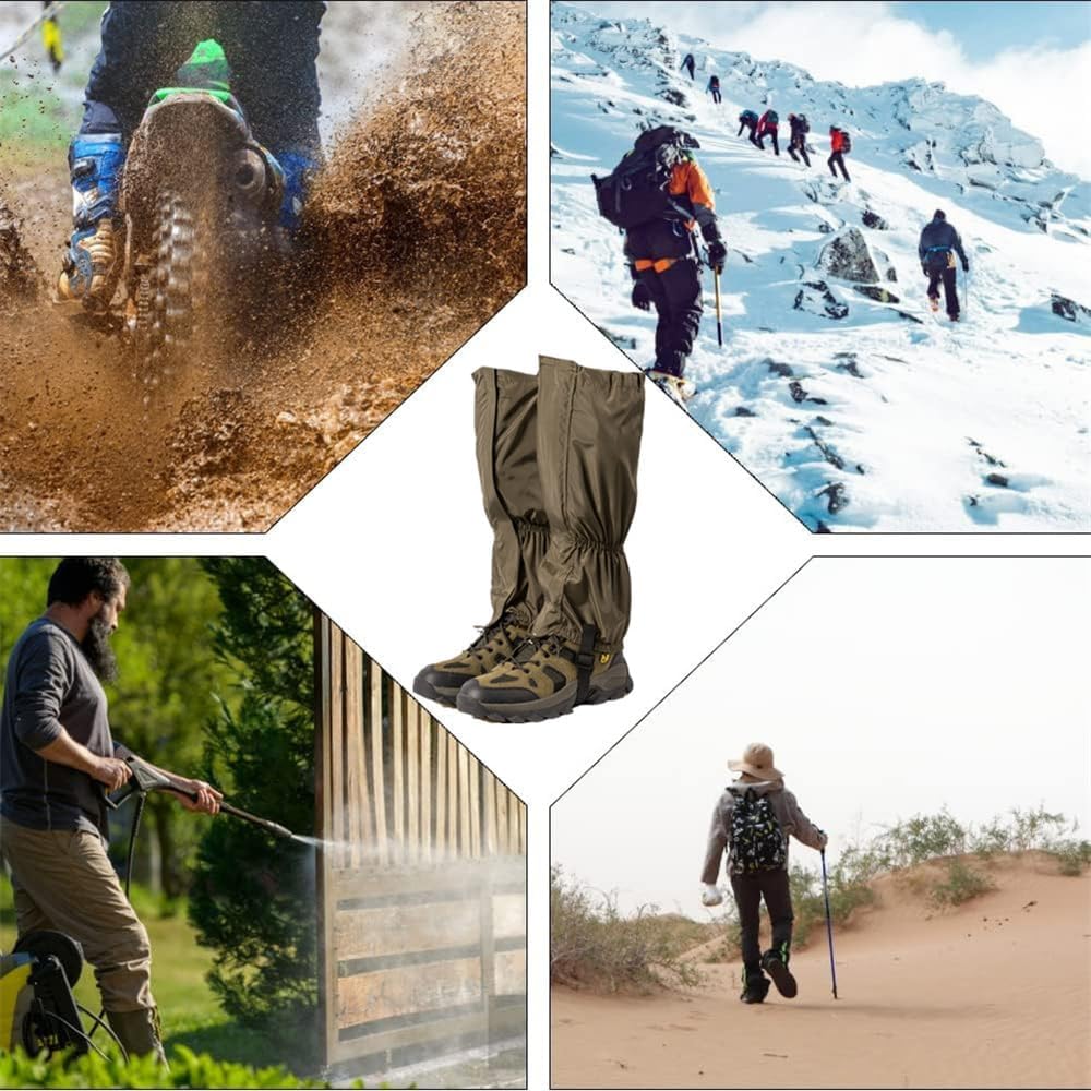 Waterproof Gaiters for Outdoor & Hiking - Protect Legs from Snow, Mud & Branches - 600D Ripstop Fabric - V1258-DP02-BOL-762