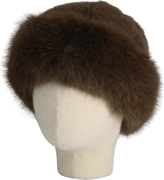 Fluffy Faux Fur Winter Hat - Soft Plush Warm Cold Weather Accessory - Brown V1258-DP02-BOL-766