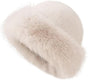 Beige Fluffy Faux Fur Hat Soft Plush Warm Winter Accessory V1258-DP02-BOL-767