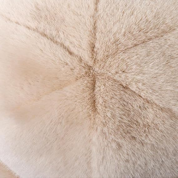Beige Fluffy Faux Fur Hat Soft Plush Warm Winter Accessory V1258-DP02-BOL-767