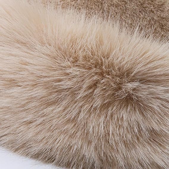 Beige Fluffy Faux Fur Hat Soft Plush Warm Winter Accessory V1258-DP02-BOL-767
