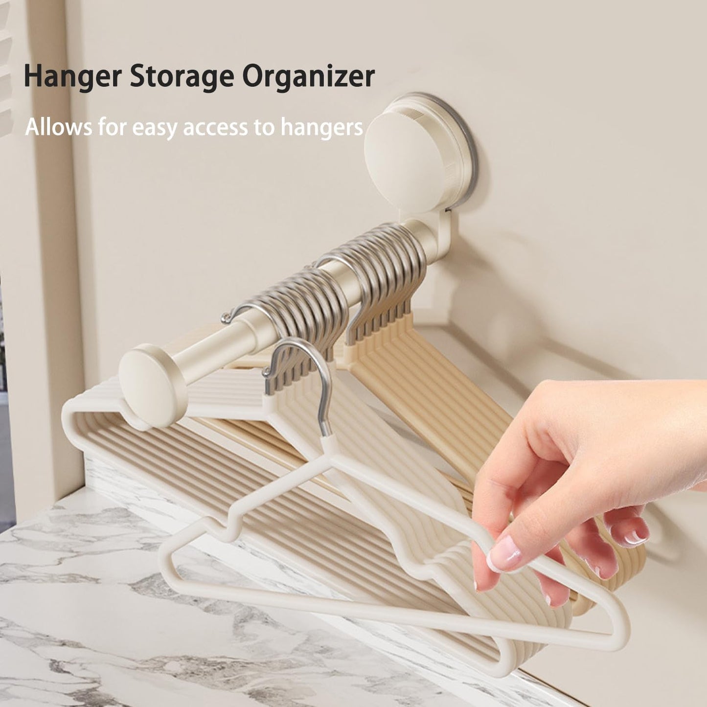 2 Pack Telescopic Rod Suction Cup Hanger Holder Wall Mounted Clothes Organizer V1258-DP02-BOL-77
