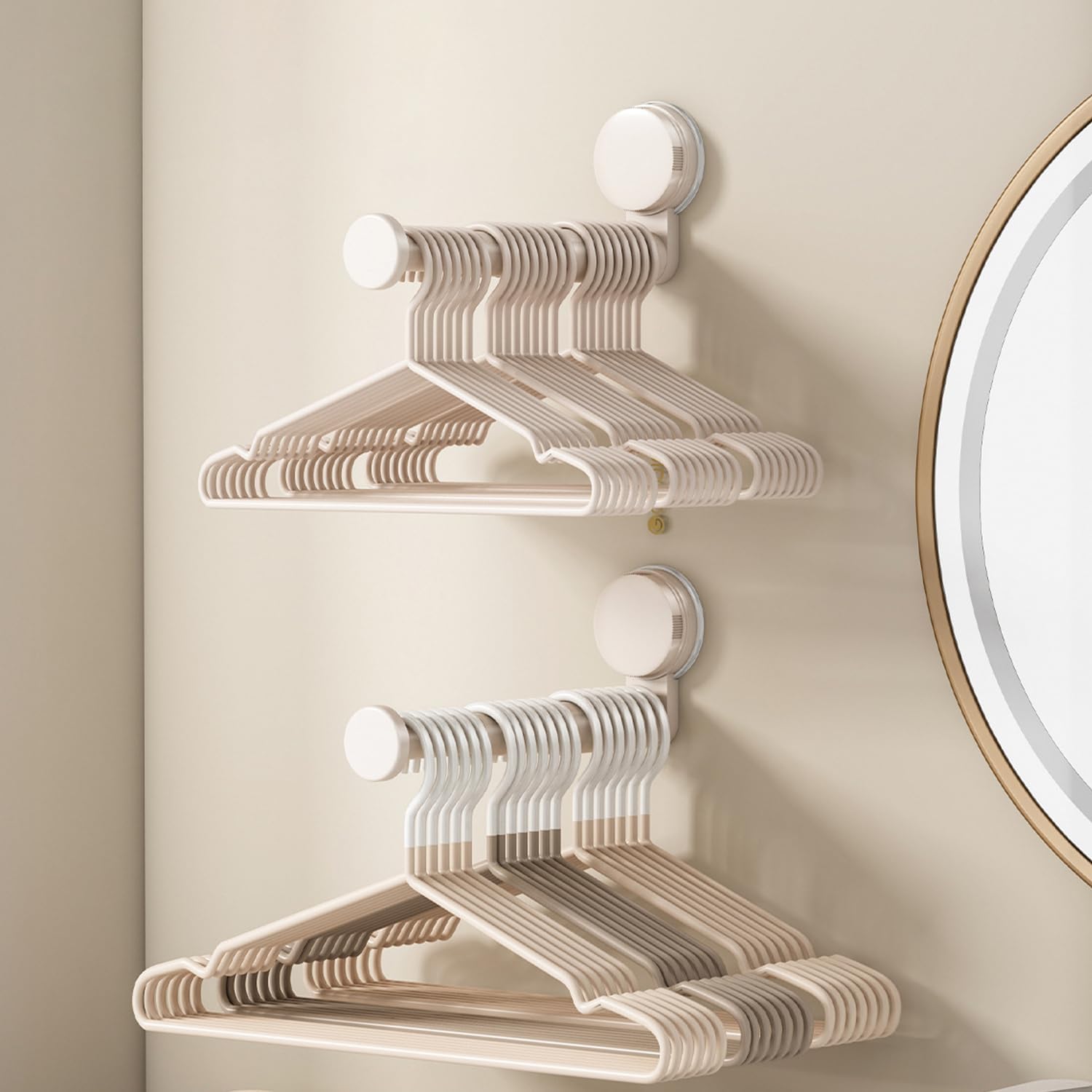 2 Pack Telescopic Rod Suction Cup Hanger Holder Wall Mounted Clothes Organizer V1258-DP02-BOL-77