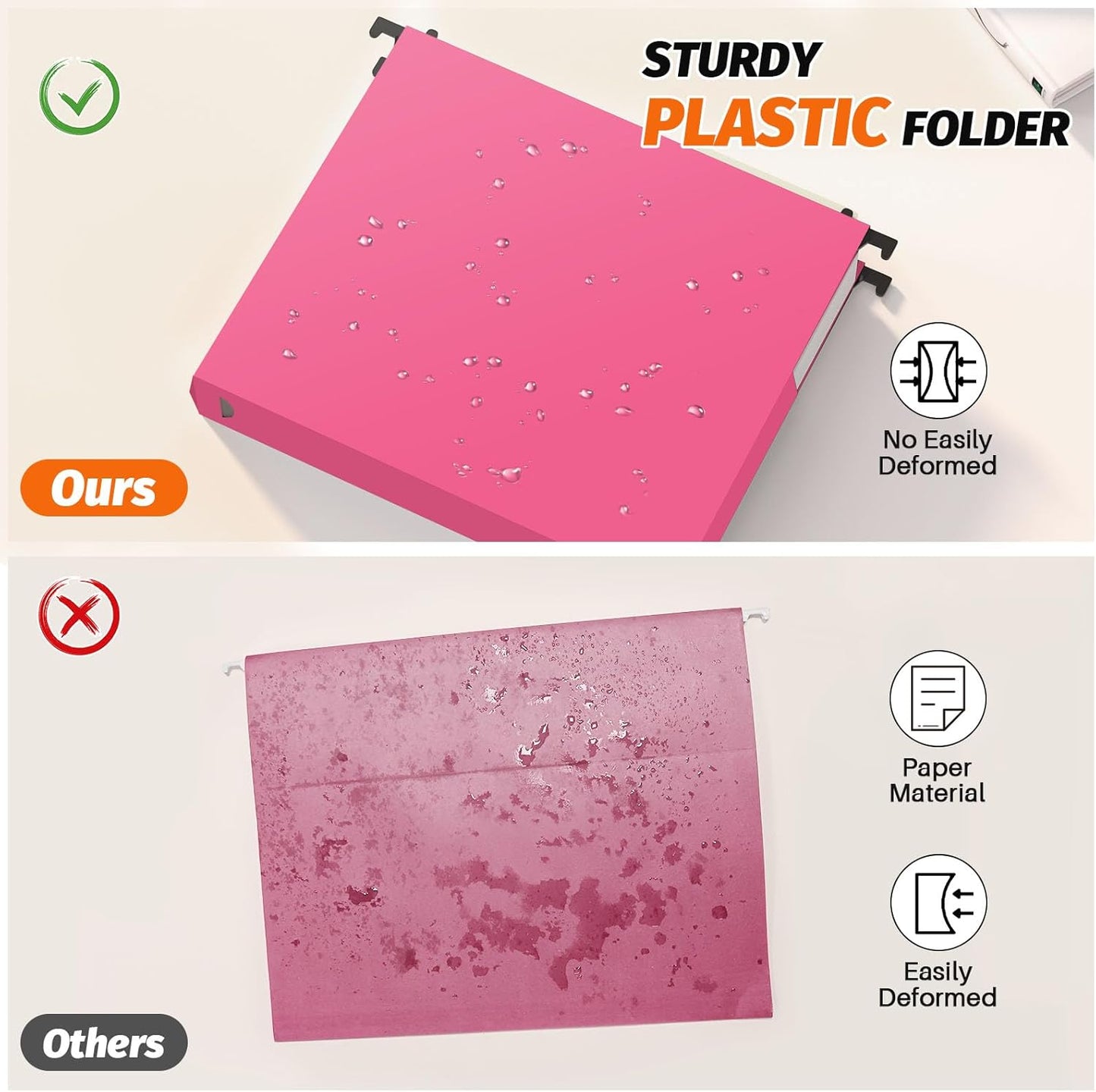 A4 Hanging Folders Set of 6 with Extendable Bottom Large Capacity Plastic Filing Folders with Tabs for Filing V1258-DP02-BOL-771