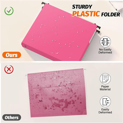A4 Hanging Folders Set of 6 with Extendable Bottom Large Capacity Plastic Filing Folders with Tabs for Filing V1258-DP02-BOL-771