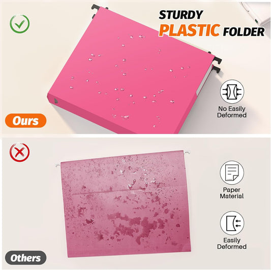 A4 Hanging Folders Set of 6 with Extendable Bottom Large Capacity Plastic Filing Folders with Tabs for Filing V1258-DP02-BOL-771