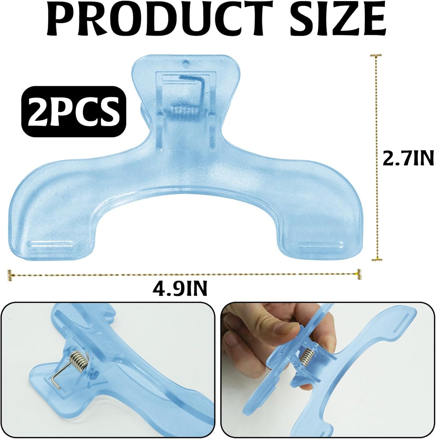 2 Pack Transparent Cookbook & Music Book Page Holders - Hands-Free Reading Clips - Blue Book Stand Accessories V1258-DP02-BOL-772