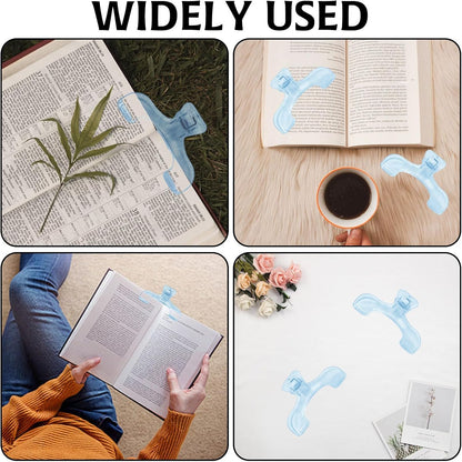 2 Pack Transparent Cookbook & Music Book Page Holders - Hands-Free Reading Clips - Blue Book Stand Accessories V1258-DP02-BOL-772