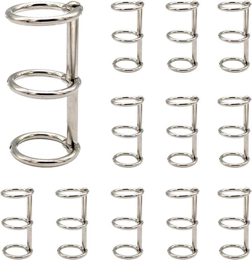 15mm Silver Metal Binder Rings 12 Pack Loose Leaf Hinged Rings for Scrapbooking Planner Crafting V1258-DP02-BOL-774
