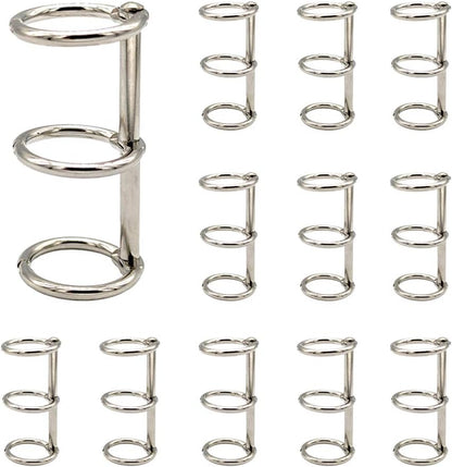 15mm Silver Metal Binder Rings 12 Pack Loose Leaf Hinged Rings for Scrapbooking Planner Crafting V1258-DP02-BOL-774