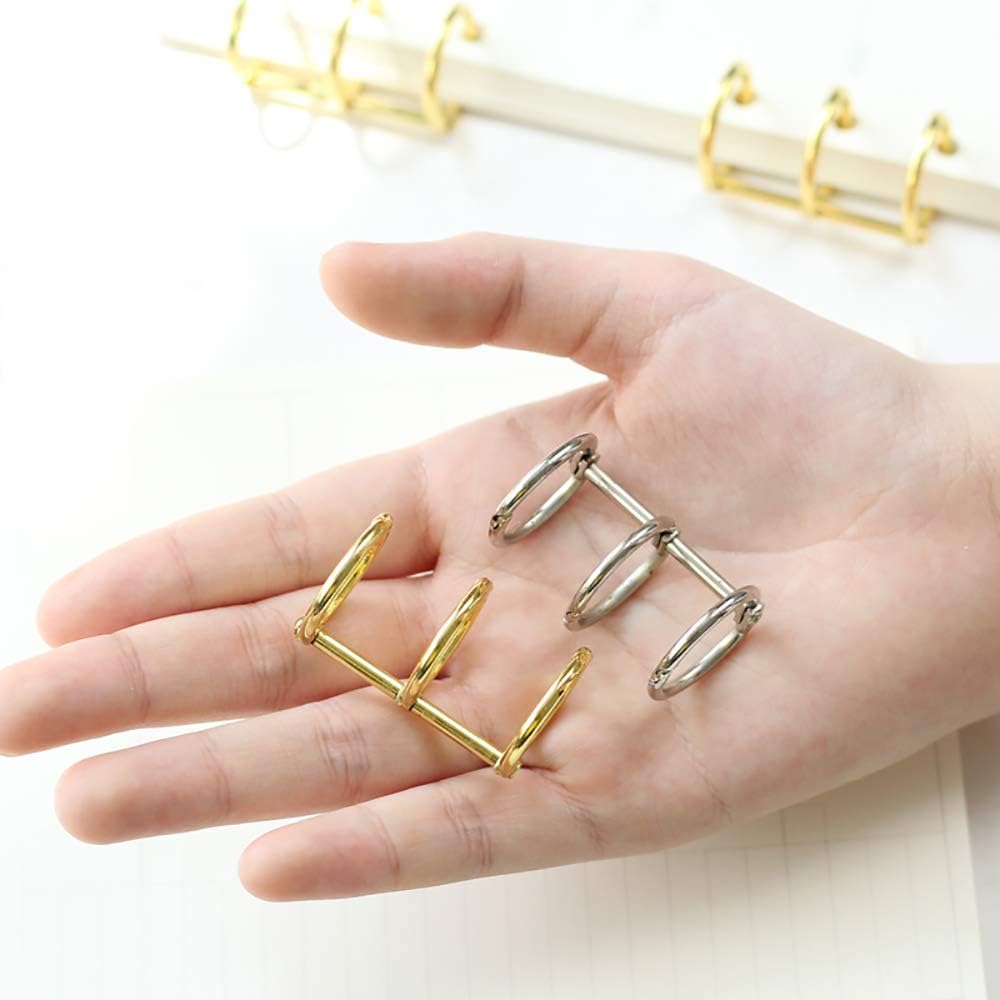 15mm Silver Metal Binder Rings 12 Pack Loose Leaf Hinged Rings for Scrapbooking Planner Crafting V1258-DP02-BOL-774