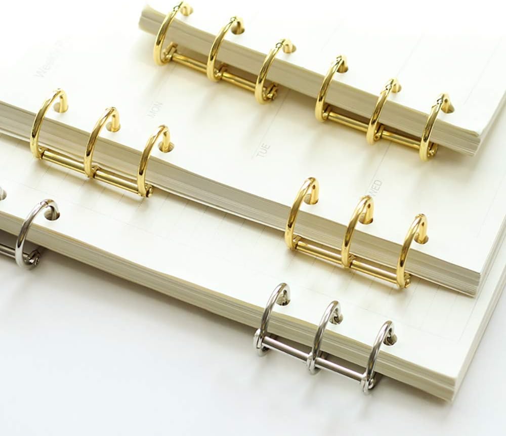15mm Silver Metal Binder Rings 12 Pack Loose Leaf Hinged Rings for Scrapbooking Planner Crafting V1258-DP02-BOL-774