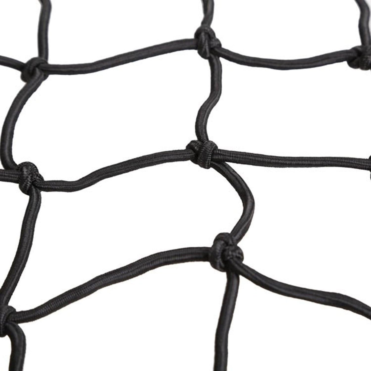 2 Pack 40x40cm Elastic Motorcycle Cargo Net with 6 Anti-Scratch Hooks for Scooter Helmet Storage - Black V1258-DP02-BOL-780