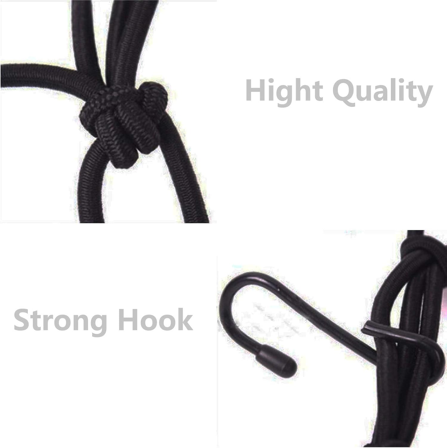 2 Pack 40x40cm Elastic Motorcycle Cargo Net with 6 Anti-Scratch Hooks for Scooter Helmet Storage - Black V1258-DP02-BOL-780