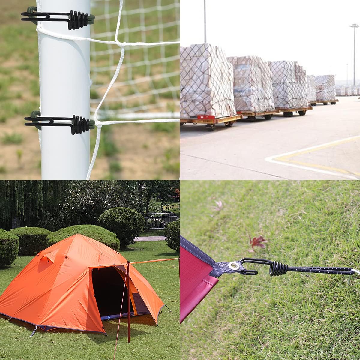 8 Pack DIY Anti-Scratch Hooks with Reflective Cord for 8mm Elastic & Bungee Cord - Ideal for Camping Trailer V1258-DP02-BOL-781
