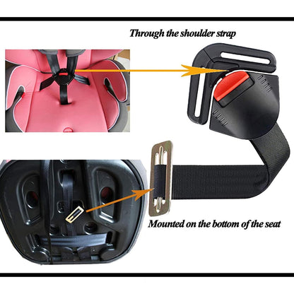 Universal Child Car Seat Safety Lock Replacement for 5-Point Harness - Black - Buggy & Baby Seat Compatible - V1258-DP02-BOL-783