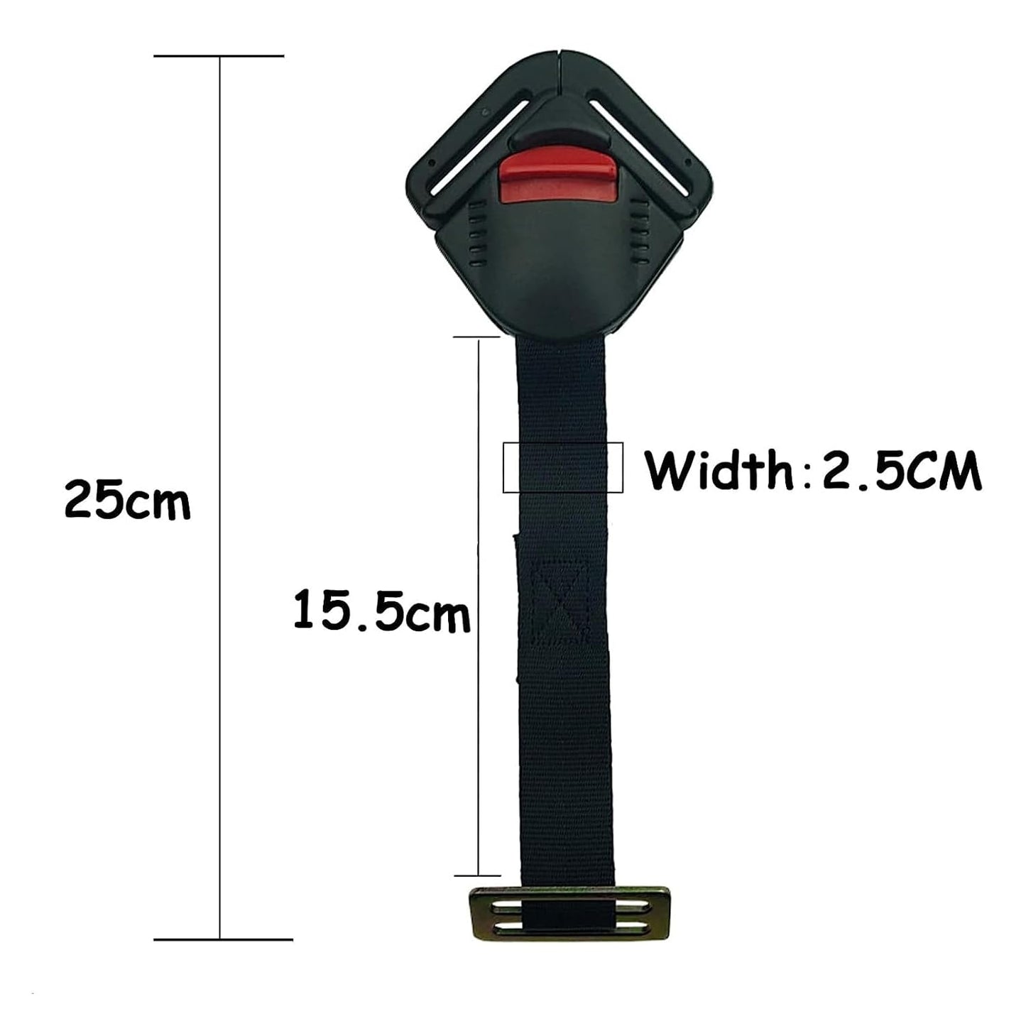 Universal Child Car Seat Safety Lock Replacement for 5-Point Harness - Black - Buggy & Baby Seat Compatible - V1258-DP02-BOL-783