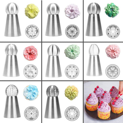 8-Piece Piping Nozzles Set for Cake Cupcake Cookies - Flower Decoration Tools V1258-DP02-BOL-785