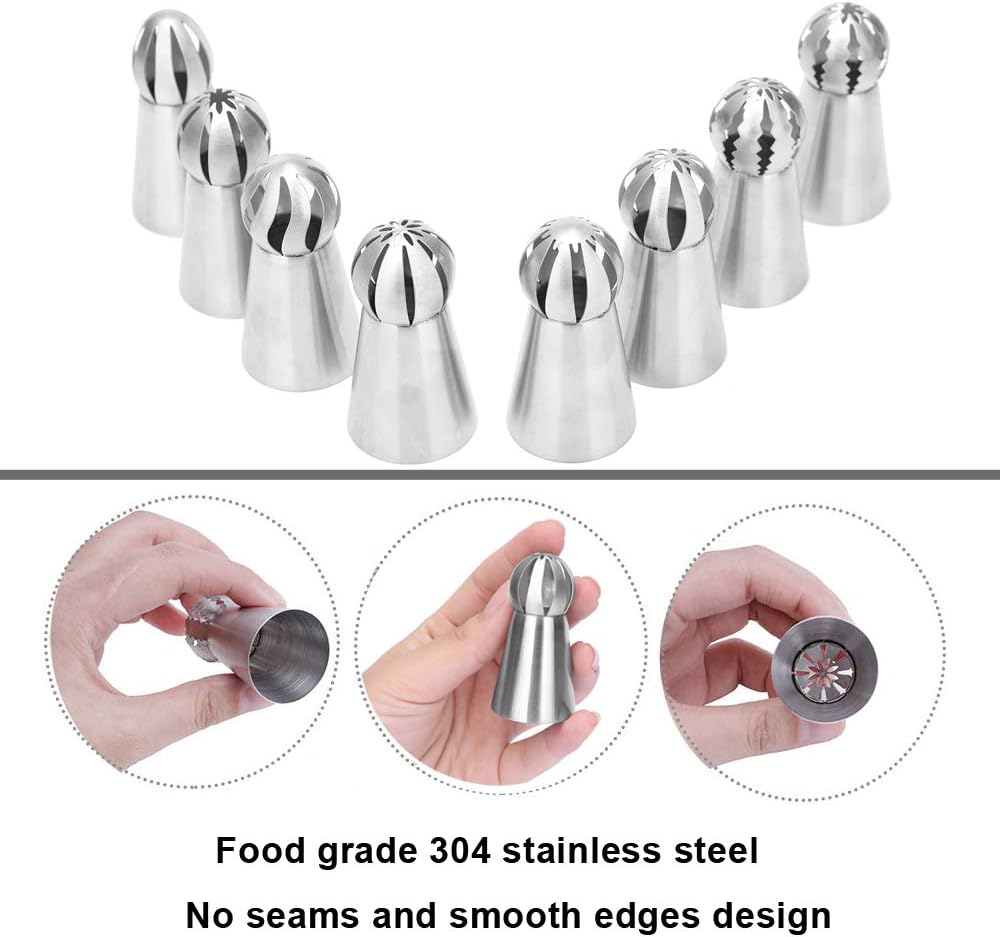 8-Piece Piping Nozzles Set for Cake Cupcake Cookies - Flower Decoration Tools V1258-DP02-BOL-785