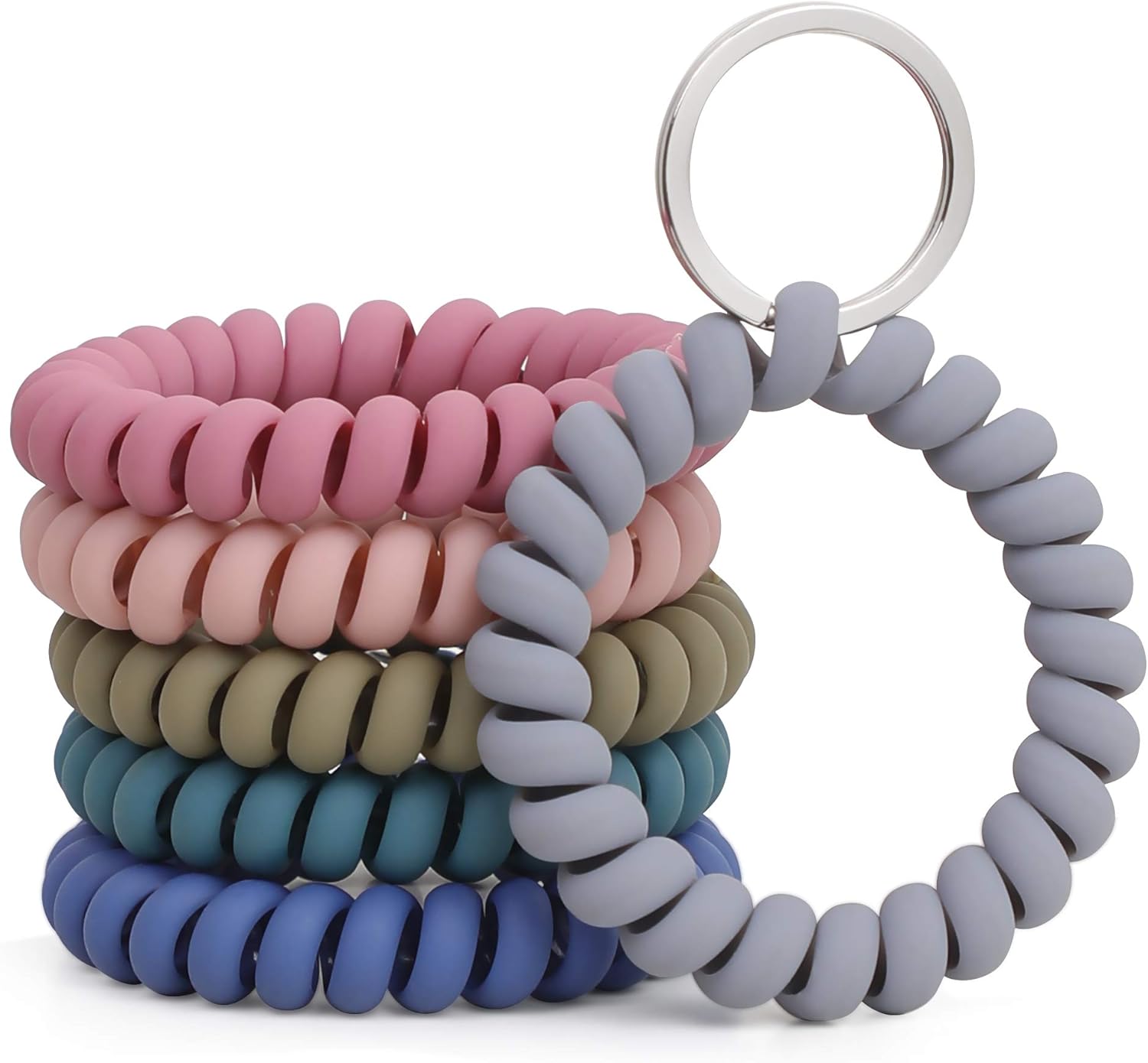 6 Pack Spiral Wristbands Adjustable Waterproof for Sports V1258-DP02-BOL-787