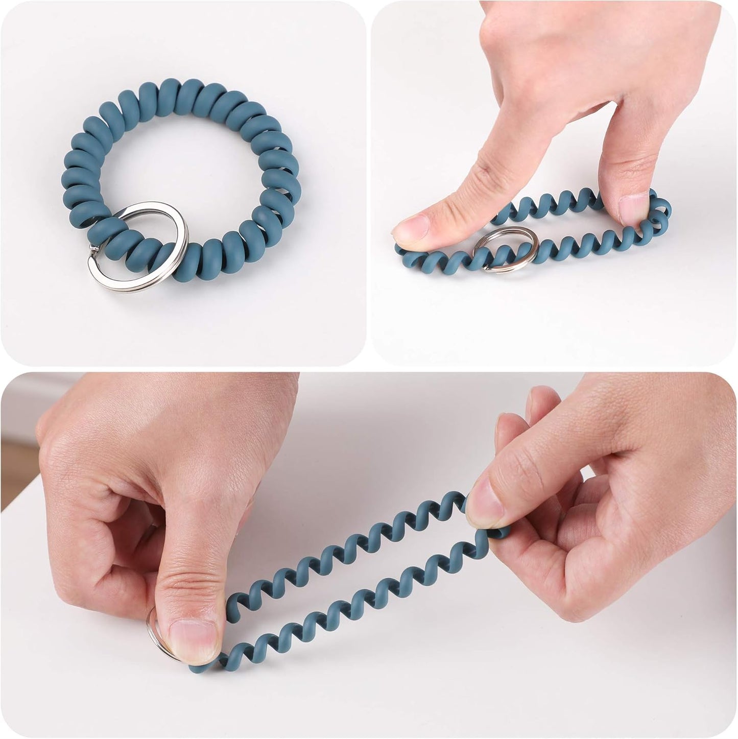 6 Pack Spiral Wristbands Adjustable Waterproof for Sports V1258-DP02-BOL-787