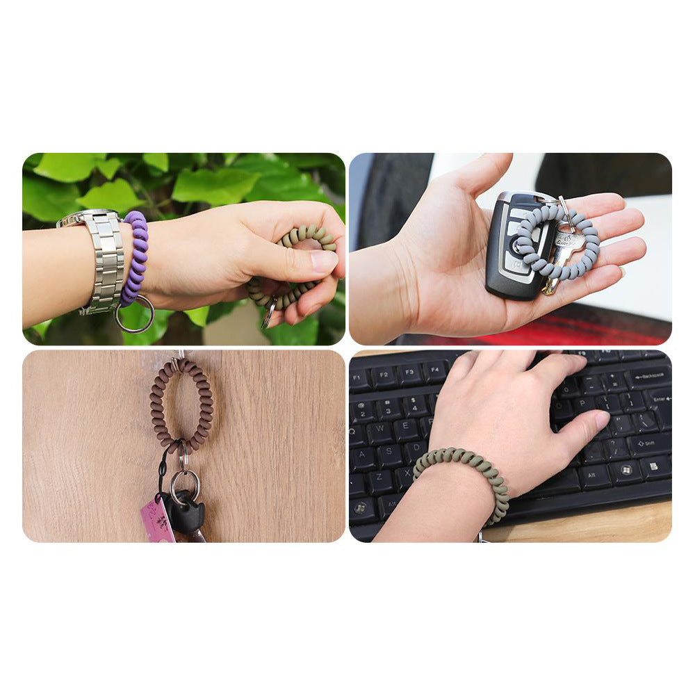6 Pack Spiral Wristbands Adjustable Waterproof for Sports V1258-DP02-BOL-787