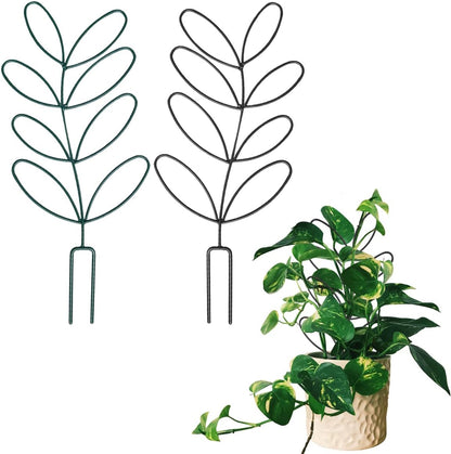 Plant Support Metal Leaf Shaped Plant Climbing Trellis 32x13 cm 2 Pack for Potted Plants V1258-DP02-BOL-788