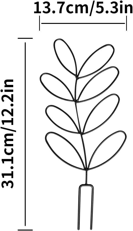 Plant Support Metal Leaf Shaped Plant Climbing Trellis 32x13 cm 2 Pack for Potted Plants V1258-DP02-BOL-788
