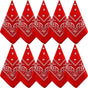 10 Pack Red Paisley Bandanas 55x55cm Polyester Headband Scarf Tie Accessories V1258-DP02-BOL-790