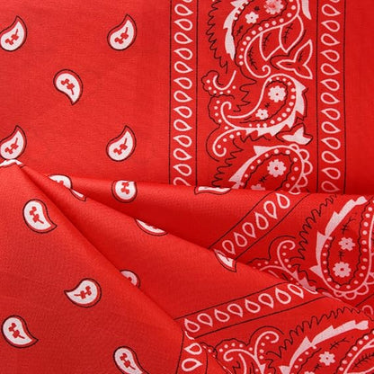 10 Pack Red Paisley Bandanas 55x55cm Polyester Headband Scarf Tie Accessories V1258-DP02-BOL-790