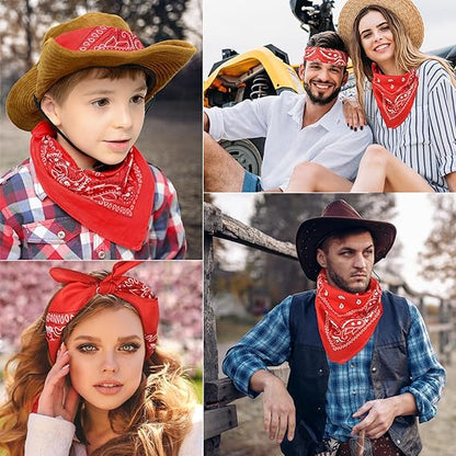 10 Pack Red Paisley Bandanas 55x55cm Polyester Headband Scarf Tie Accessories V1258-DP02-BOL-790