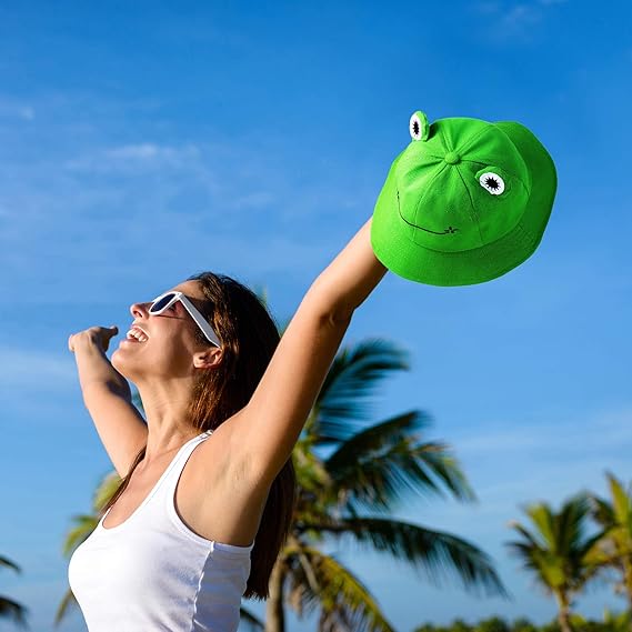 2 Pcs Kids Adults Cotton Sun Hat 55-58cm Green Fisherman Style V1258-DP02-BOL-791