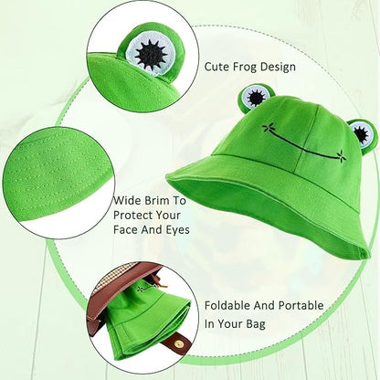 2 Pcs Kids Adults Cotton Sun Hat 55-58cm Green Fisherman Style V1258-DP02-BOL-791