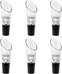 6 Piece Black Wine Pourers with Conical Silicone Stopper Silicone Seal and Aeration Function V1258-DP02-BOL-800