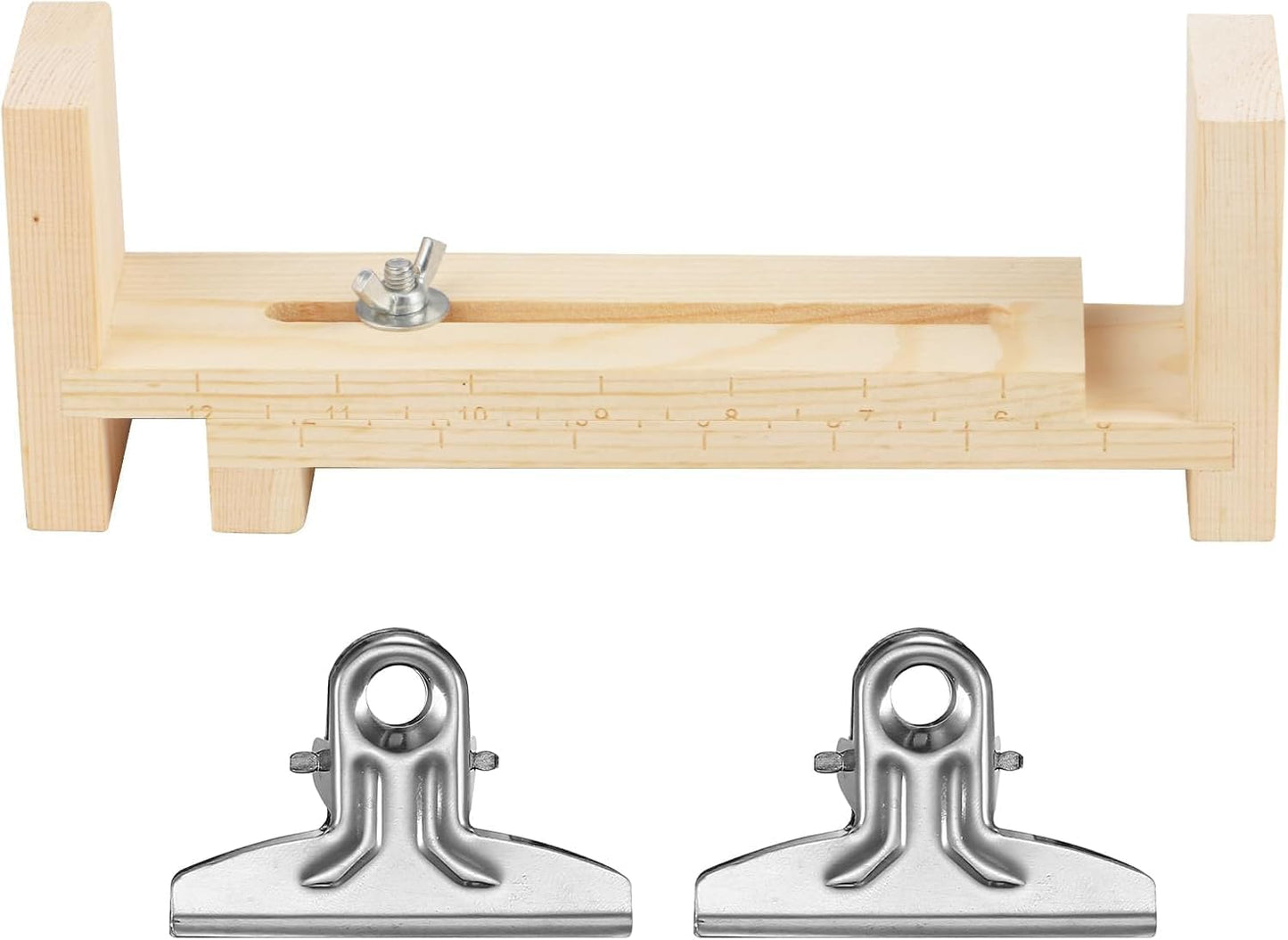 Adjustable Wooden Bracelet Weaving Frame with Double Scale 2 Clamps for DIY Bracelet Belt Keychain Making V1258-DP02-BOL-801