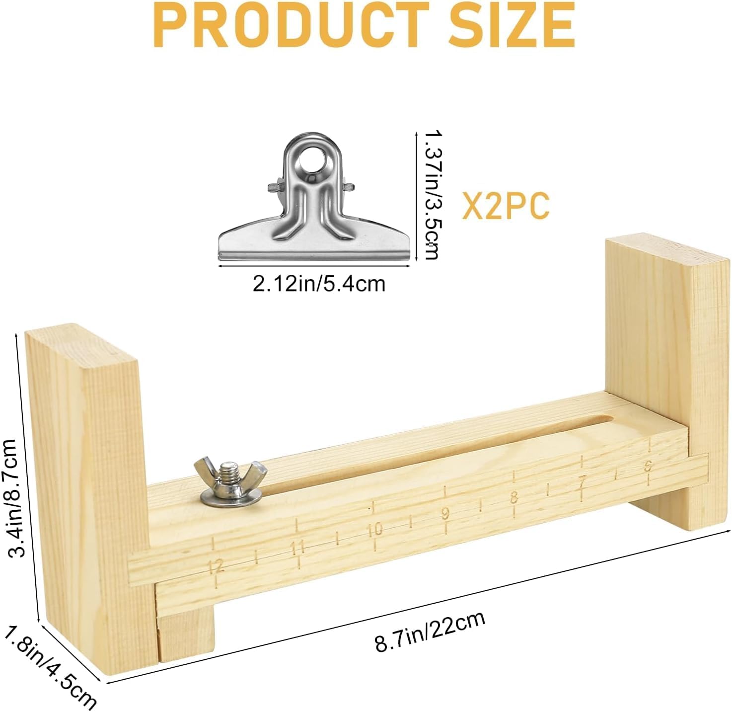 Adjustable Wooden Bracelet Weaving Frame with Double Scale 2 Clamps for DIY Bracelet Belt Keychain Making V1258-DP02-BOL-801