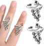 2 Pack Adjustable Yarn Guides for Crocheting & Knitting - Finger Ring Holders - Silver V1258-DP02-BOL-802