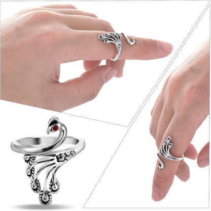 2 Pack Adjustable Yarn Guides for Crocheting & Knitting - Finger Ring Holders - Silver V1258-DP02-BOL-802