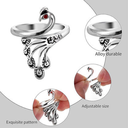 2 Pack Adjustable Yarn Guides for Crocheting & Knitting - Finger Ring Holders - Silver V1258-DP02-BOL-802