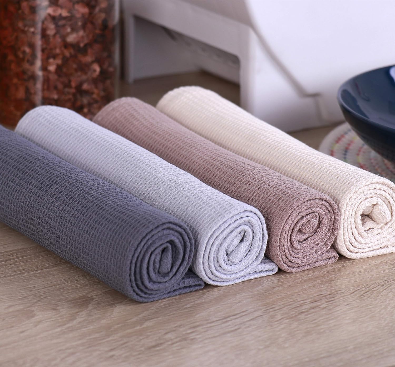 4-Piece Kitchen Towel Set 100% Cotton 43x65cm Highly Absorbent Quick Drying Multifunctional V1258-DP02-BOL-803