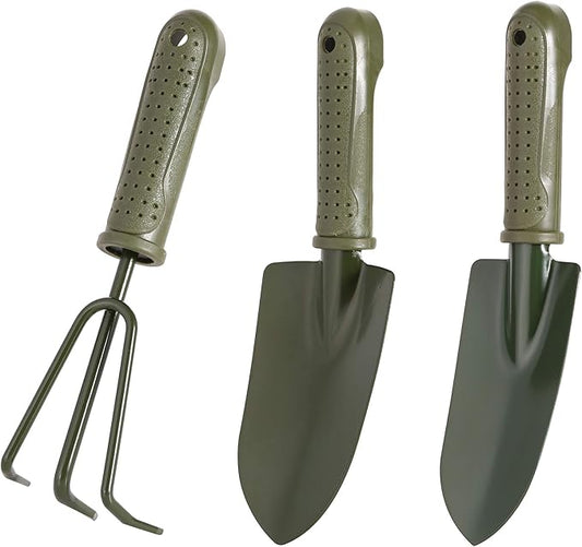 3-Piece Garden Tool Set - Carbon Steel - Ergonomic Handles - Garden Tools for Planting and Soil Cultivation V1258-DP02-BOL-804