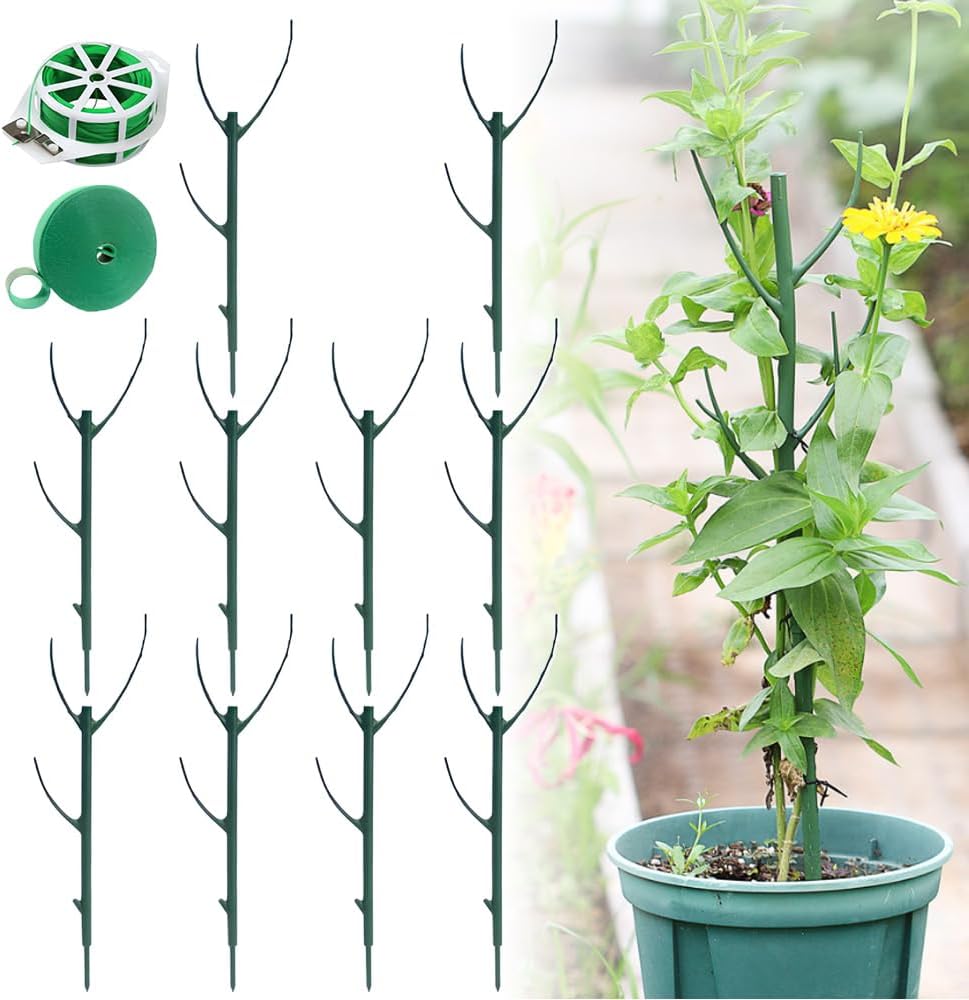 10 Pack Stackable Plant Support Stakes for Monstera - Includes 20m Binding Wire & Velcro - Climbing Plant V1258-DP02-BOL-806