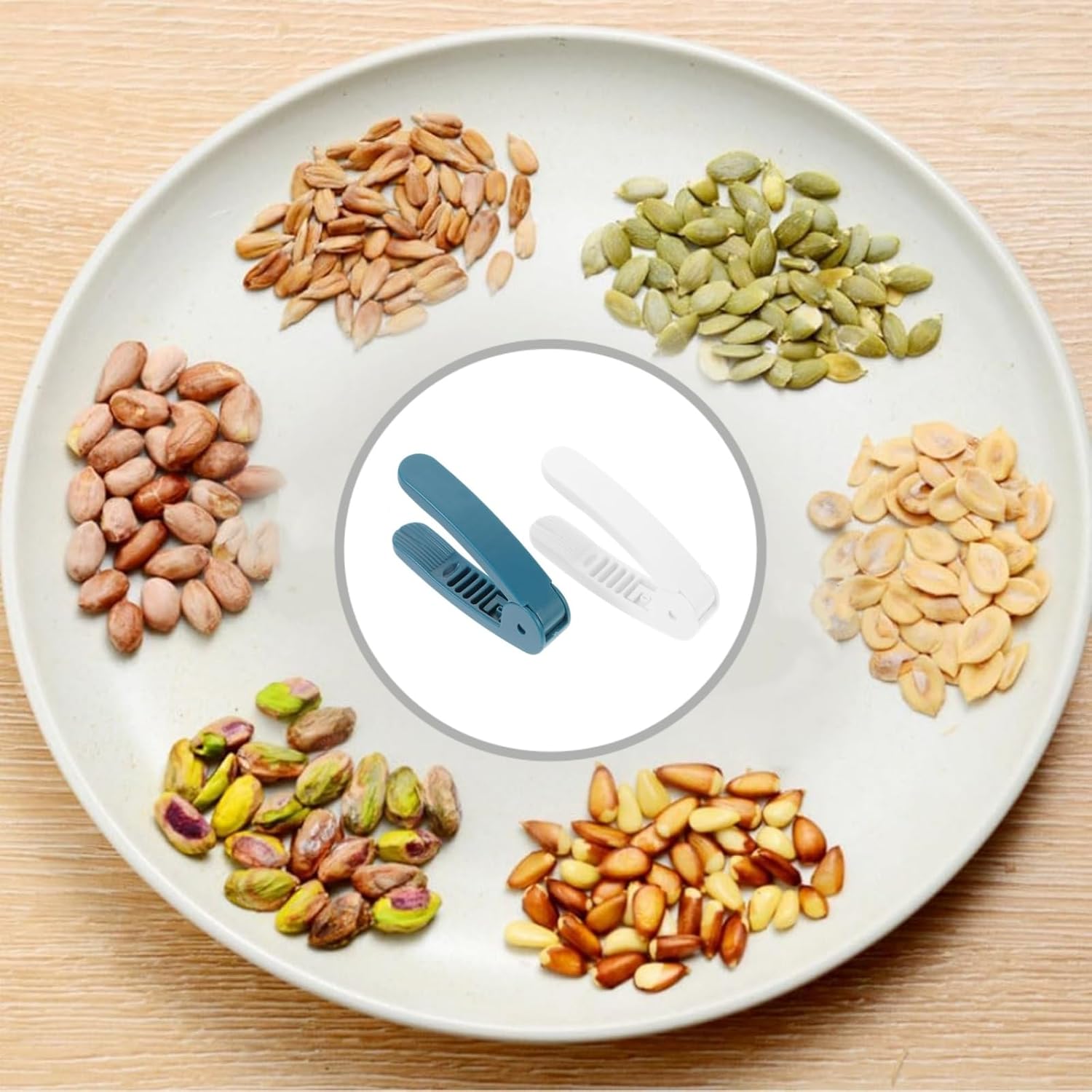 2 Pack Manual Nut Peeler Clip for Peanuts Pistachios Chestnuts Sunflower Seeds Watermelon Seeds - Handheld V1258-DP02-BOL-81