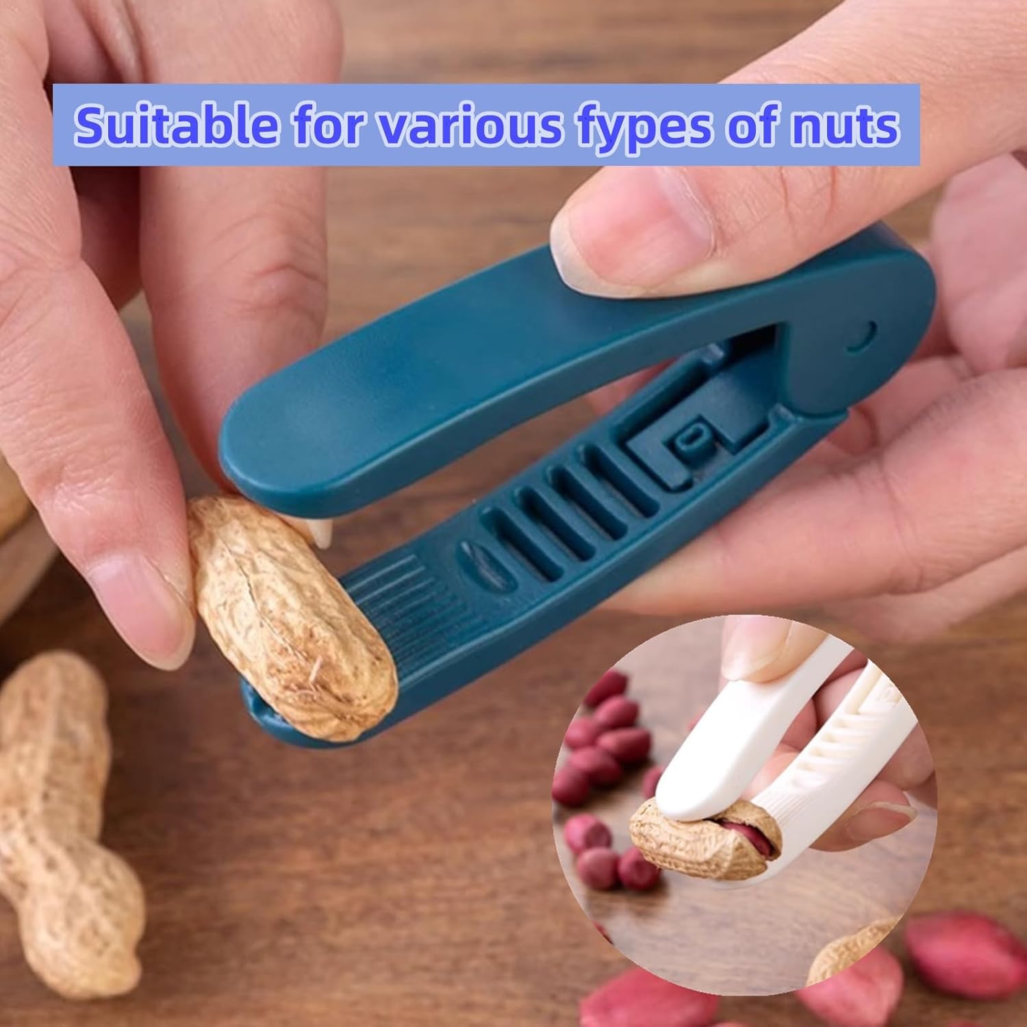 2 Pack Manual Nut Peeler Clip for Peanuts Pistachios Chestnuts Sunflower Seeds Watermelon Seeds - Handheld V1258-DP02-BOL-81