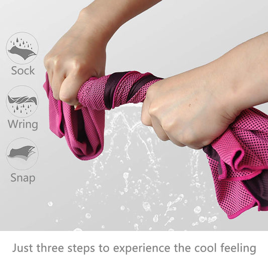 4 Pack Cooling Neck Sports Towels 100x30cm Microfiber Super Absorbent Sweat Wicking for Gym Fitness Workout V1258-DP02-BOL-812