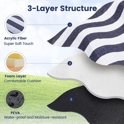 200x200cm Picnic Blanket Waterproof Sandproof Foldable for 6-8 People 3 Layers Ideal for Beach Park Camping V1258-DP02-BOL-813