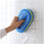 Blue Cleaning Brush with Handle Powerful Scrubber for Tiles Grout Bathroom Ergonomic Grip 14x9x7cm V1258-DP02-BOL-816