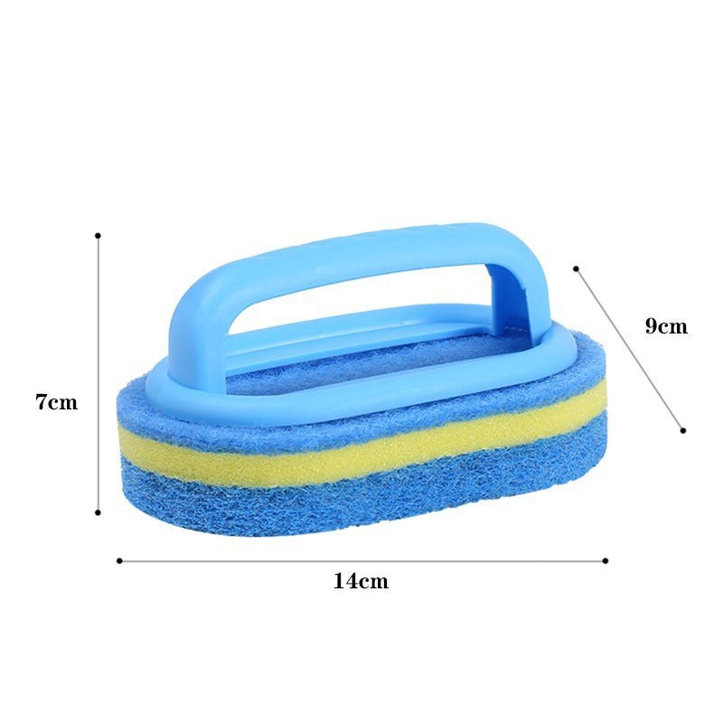 Blue Cleaning Brush with Handle Powerful Scrubber for Tiles Grout Bathroom Ergonomic Grip 14x9x7cm V1258-DP02-BOL-816